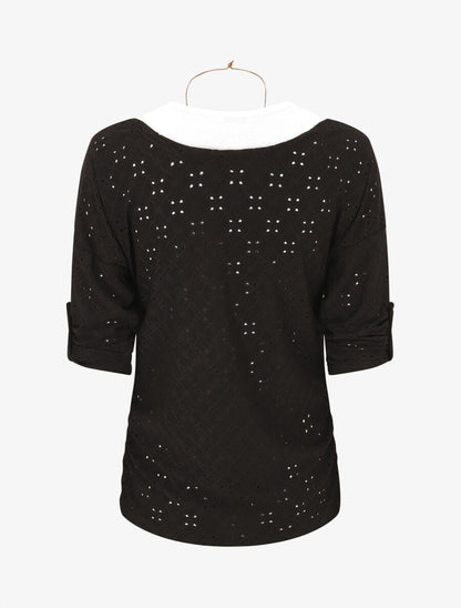 Ensemble top et débardeur bicolore - Noir - 2