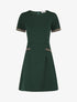 Robe ajustée à broderie dorée - Vert bouteille - 1