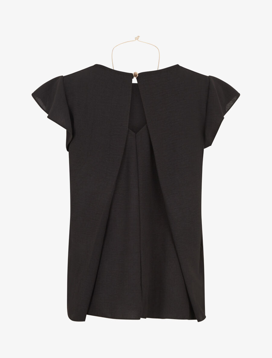 Top ample à dos effet drapé - Noir - 2