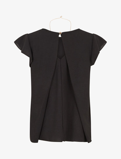 Top ample à dos effet drapé - Noir - 2