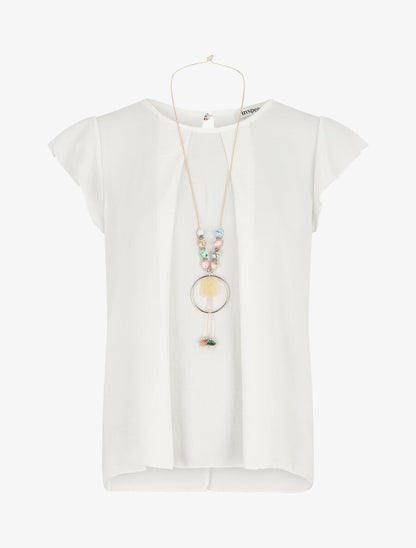 Top ample à dos effet drapé - Blanc - 4