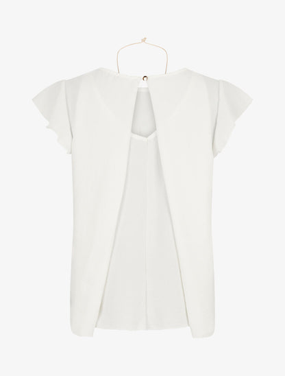 Top ample à dos effet drapé - Blanc - 2