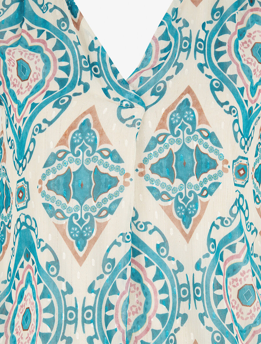 Top irisé sans manches imprimé aztèque - Turquoise - 3