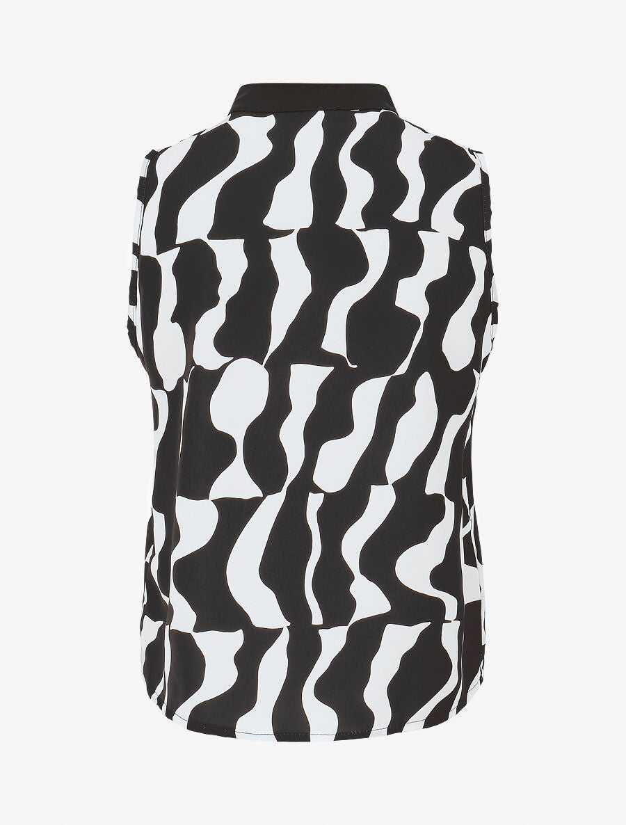 Top graphique sans manches coupe droite - Noir - 2