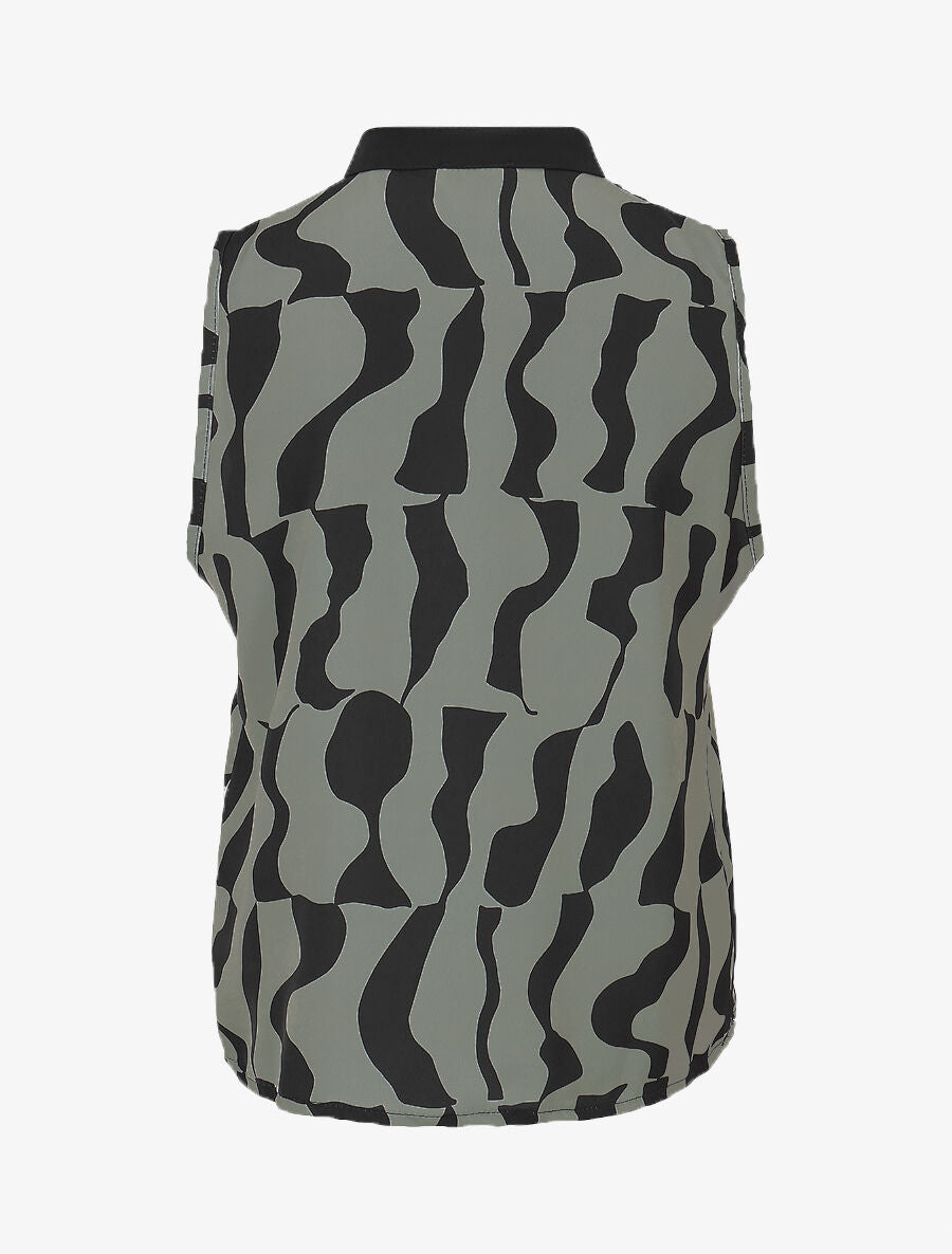 Top graphique sans manches coupe droite - Kaki - 2