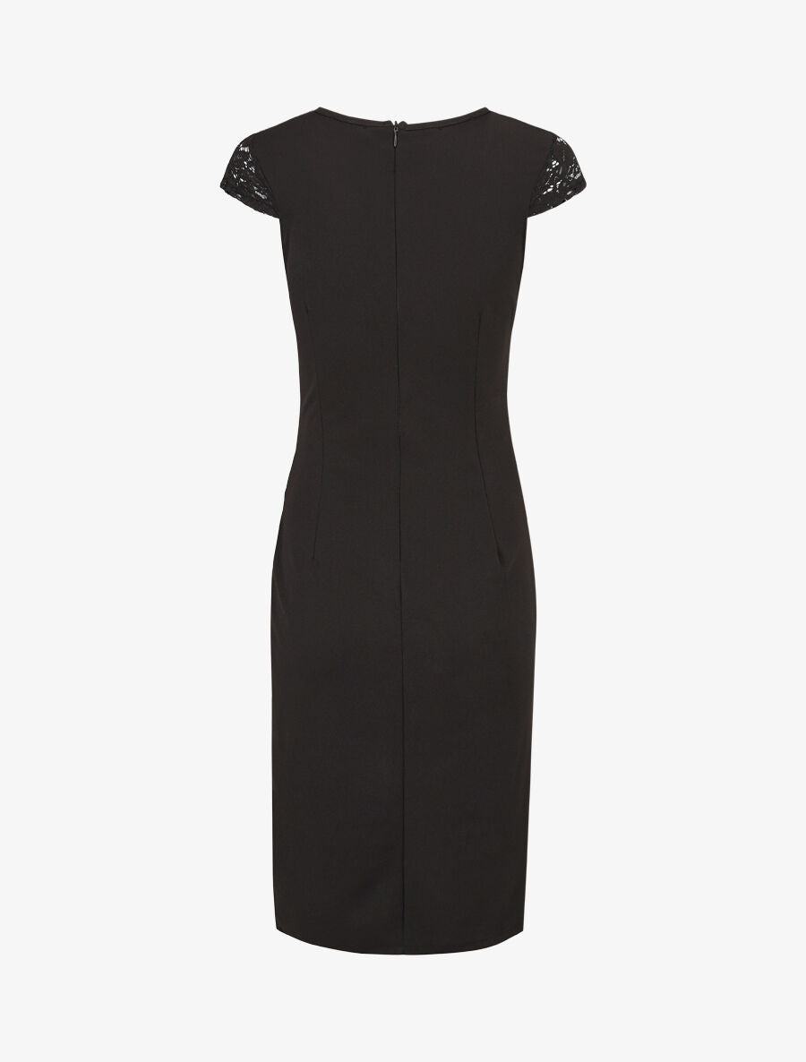 Robe portefeuille à buste dentelle - Noir - 2