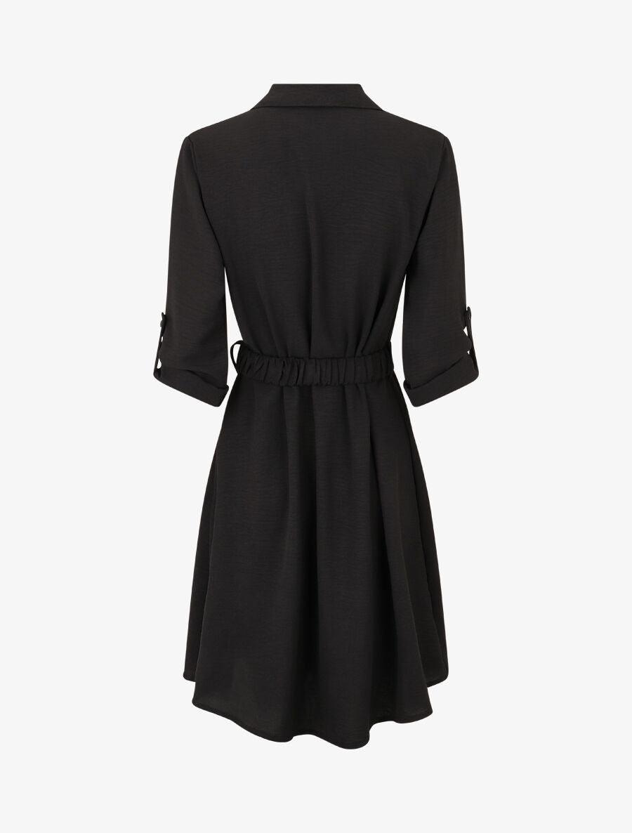 Robe chemise courte coupe droite - Noir - 2