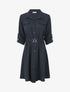 Robe chemise courte coupe droite - Marine - 1
