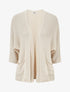 Gilet uni en maille ajourée - Beige - 1
