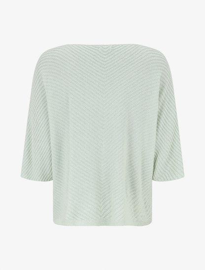 Pull fin irisé à manches courtes - Vert d&
