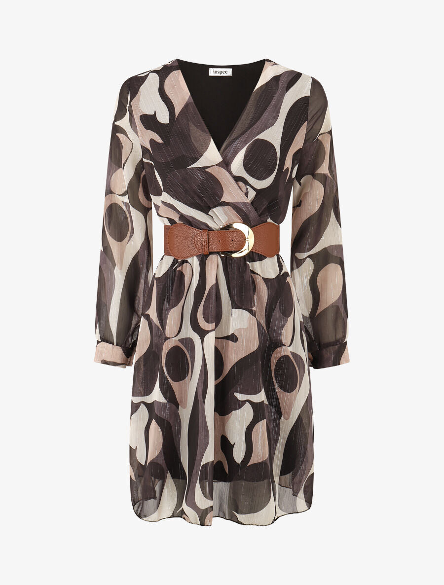 Robe patineuse imprimé rétro irisé - Noir - 4