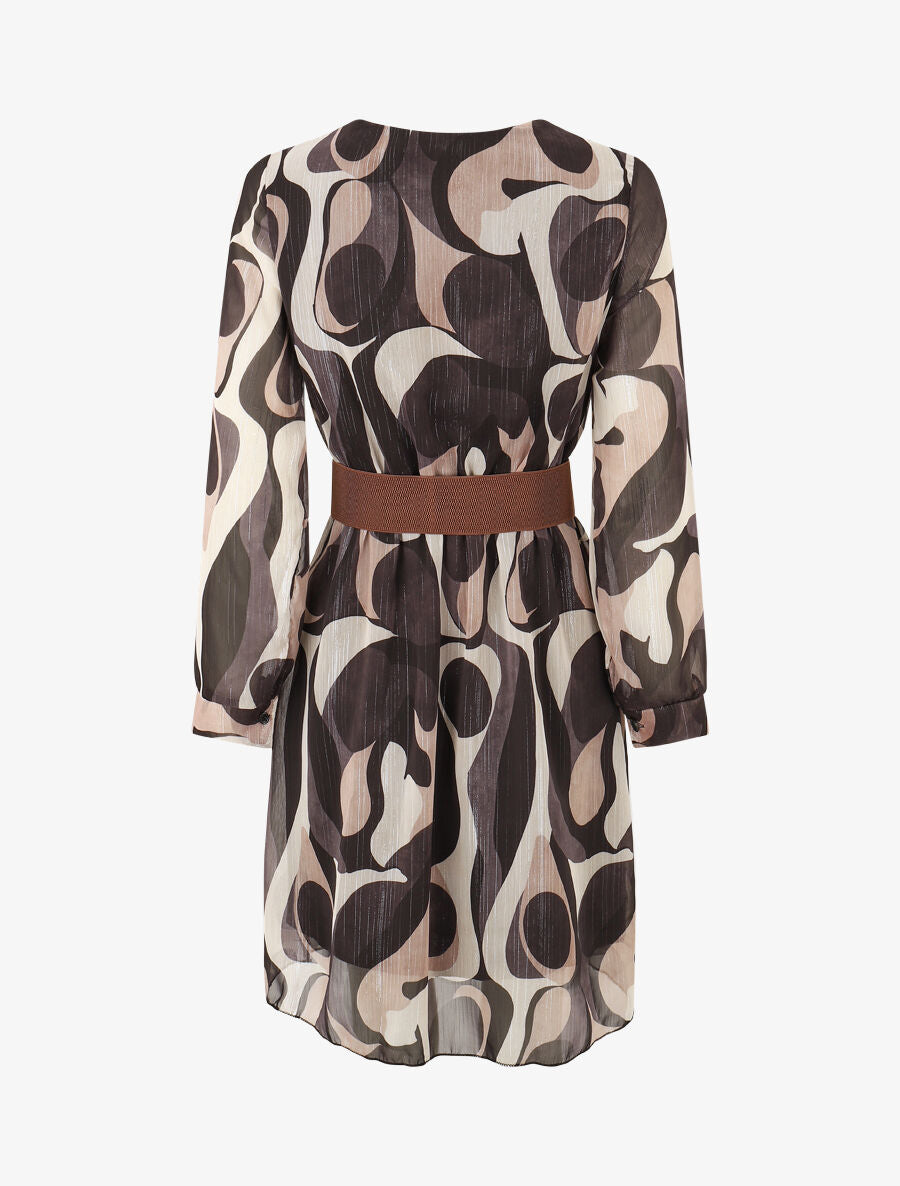 Robe patineuse imprimé rétro irisé - Noir - 2