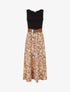 Robe bicolore imprimé floral - Marron - 4