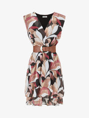 Robe irisée sans manches à imprimé floral - Noir - 1