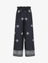 Pantalon imprimé fantaisie à taille élastiquée - Marine - 1
