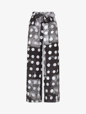 Pantalon fluide à imprimé cercles - Noir - 1
