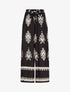 Pantalon ample à imprimé ikat - Noir - 1