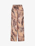 Pantalon ample à imprimé tropical - Camel - 4