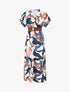 Robe longue à cache-coeur imprimé feuillage - Marine - 6