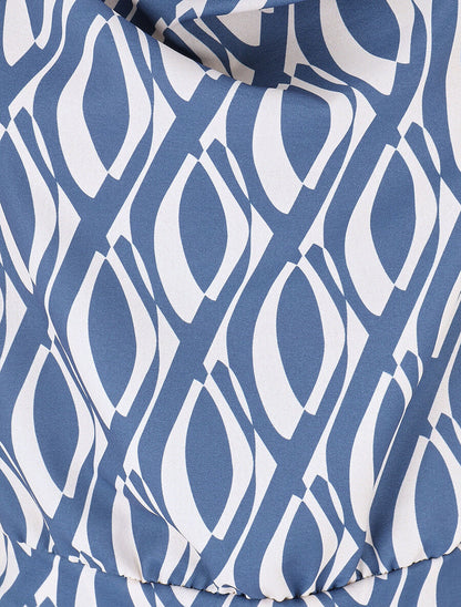 Robe droite à imprimé seventies - Bleu - 3