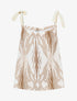 Top droit imprimé abstrait à bretelles à nouer - Beige - 4