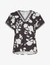 Blouse imprimé floral à col V - Noir - 4