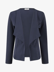 Veste en coton à col droit - Marine - 1