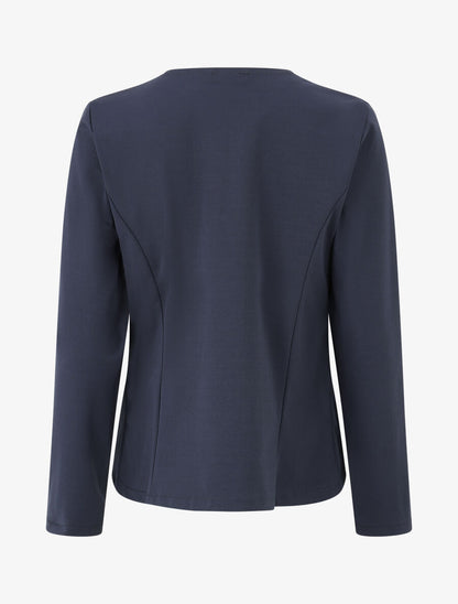 Veste en coton à col droit - Marine - 2
