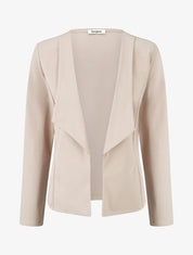Veste en coton à col droit - Beige - 4