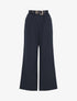 Pantalon ample à taille élastiquée - Marine - 4
