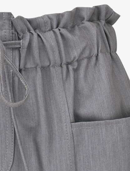 Pantalon droit taille haute élastiquée - Gris - 3