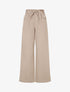 Pantalon droit taille haute élastiquée - Taupe - 1