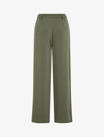 Pantalon ample taille haute uni - Kaki - 2
