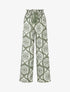 Pantalon élastiqué à imprimé graphique - Kaki - 4