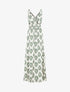 Robe longue à taille élastiquée imprimé floral - Kaki - 4