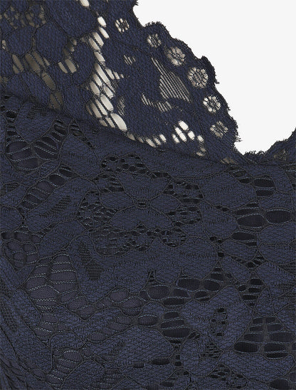 Top uni en dentelle - Marine - 3