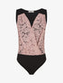 Body uni côtelé à dentelle - Rose - 4