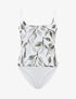Body style caraco imprimé feuilles - Kaki - 1