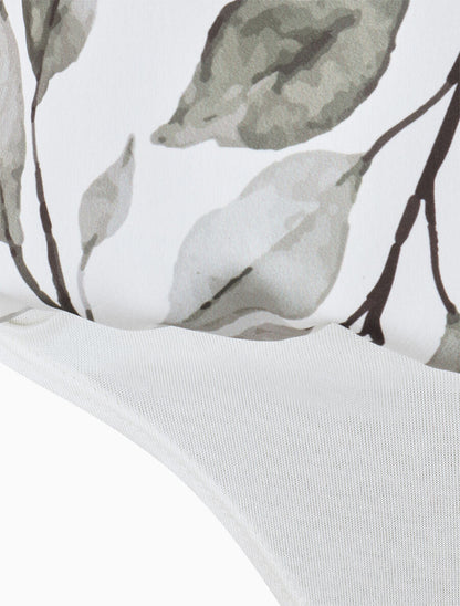 Body style caraco imprimé feuilles - Kaki - 3