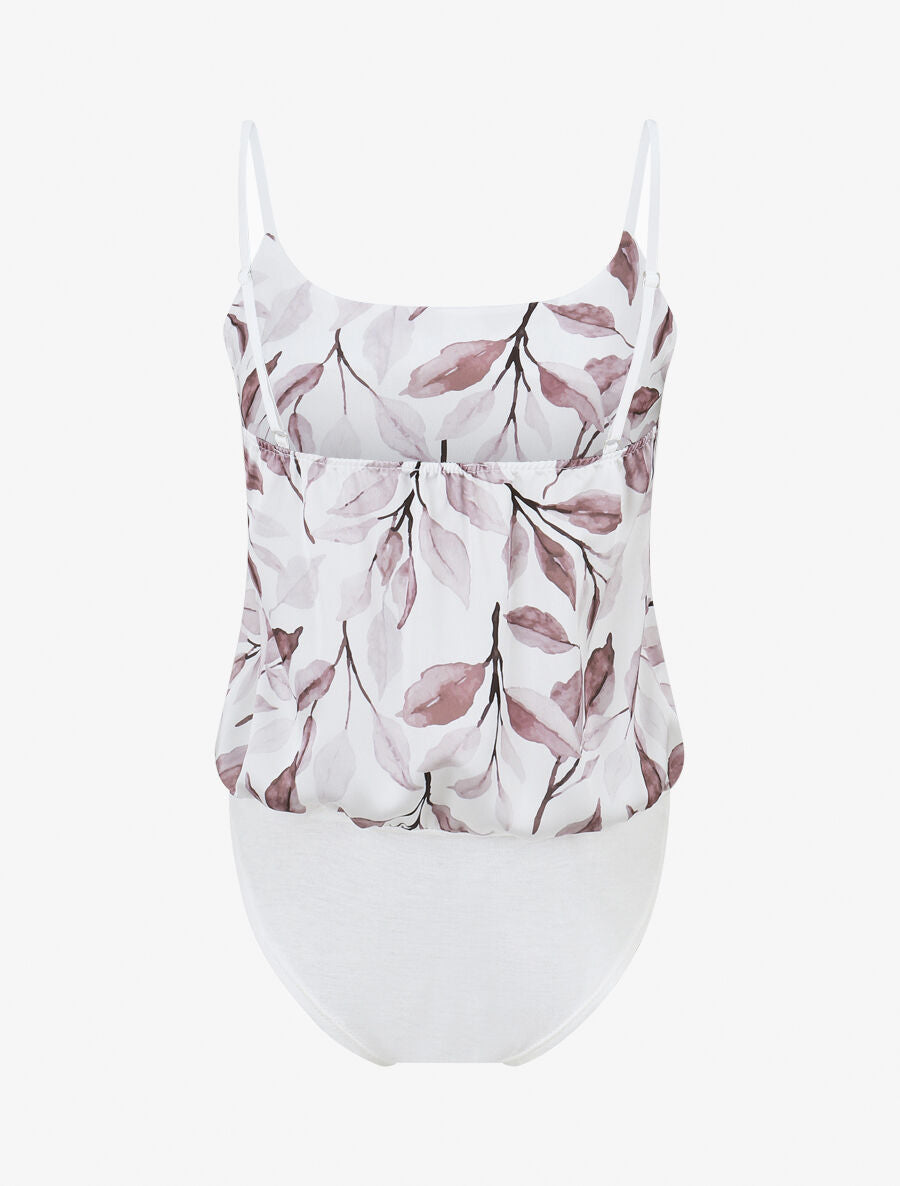 Body style caraco imprimé feuilles - Mauve - 2