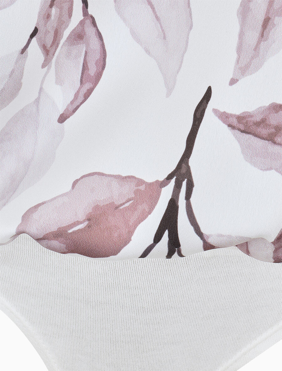 Body style caraco imprimé feuilles - Mauve - 3