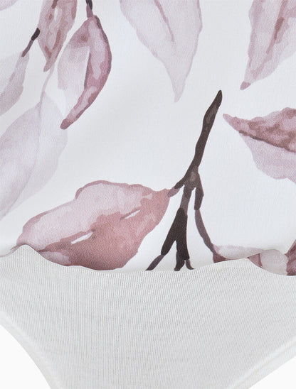 Body style caraco imprimé feuilles - Mauve - 3