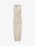 Combinaison unie coupe droite sans manches - Beige - 1