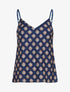 Caraco satiné imprimé jacquard - Marine - 1