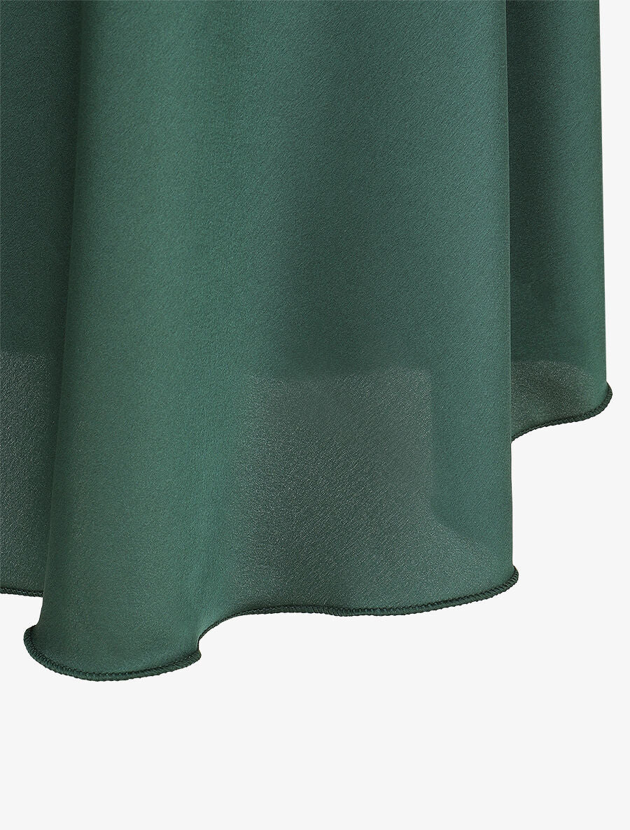 Jupe longue satinée unie - Vert sapin - 3