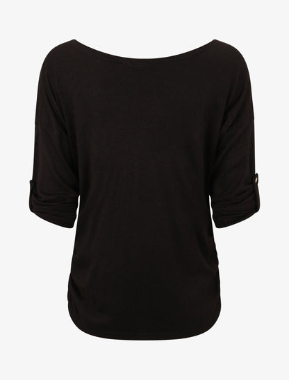 Pull à coeur irisé et sequins - Noir - 2
