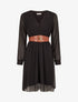 Robe légère en voile lamé - Noir - 5
