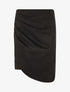 Jupe taille haute en suédine style portefeuille - Noir - 1