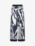 Pantalon droit taille haute imprimé graphique - Marine - 4
