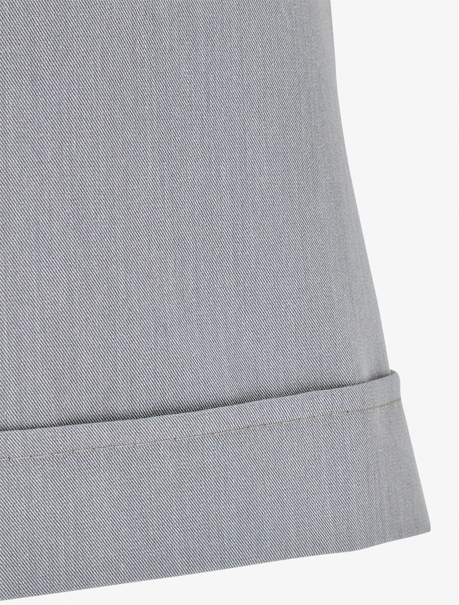 Short droit taille haute à double ceintures - Gris - 3